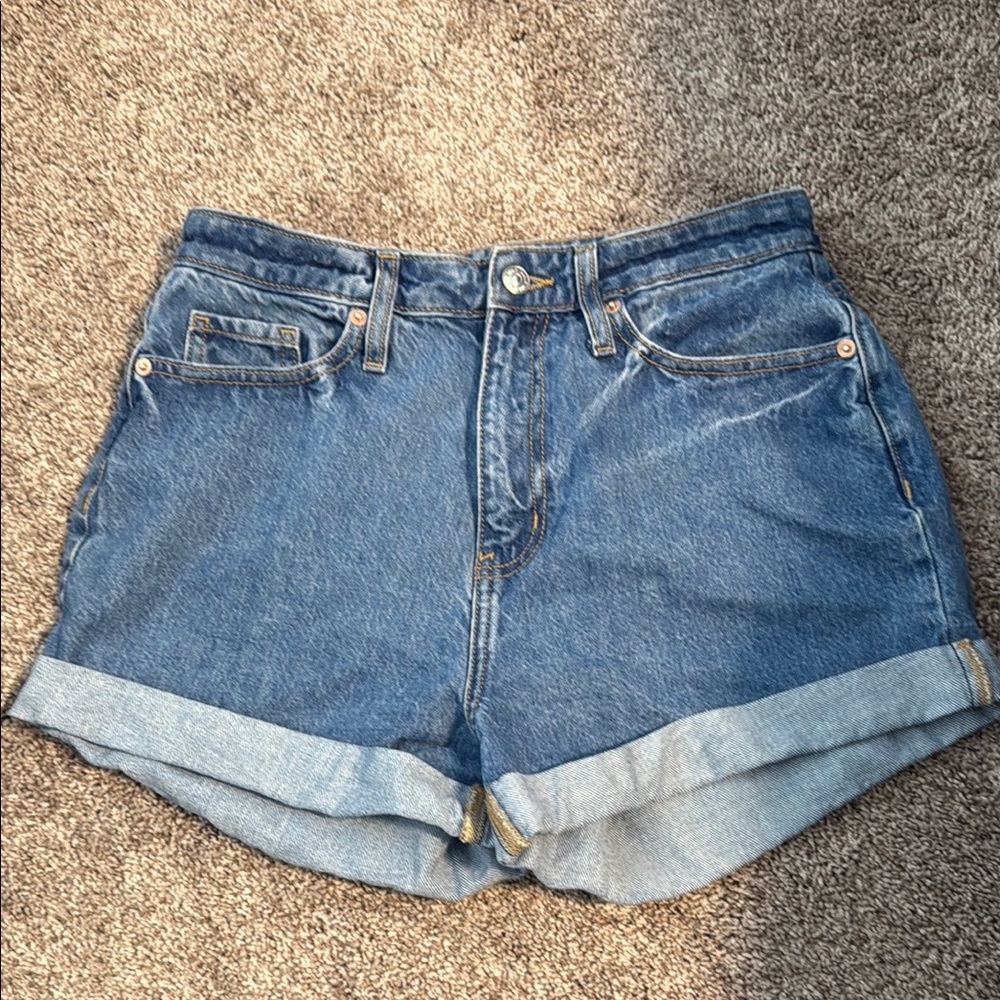 Wild Fable Blue Jean Shorts High-Waisted Cuffed